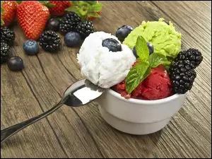 Lody, Łyżeczka, Owocowe, Owoce