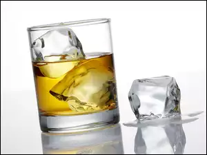 Whisky, Lodu, Szklanka, Kostki