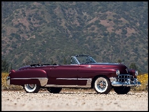 Bordowy, Auto Zabytkowe, Cadillac, Kabriolet