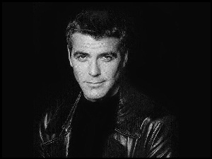 kurtka, George Clooney, czarna koszulka