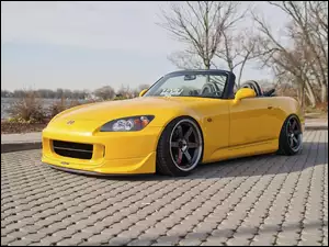 Żółta, Jesień, Honda, Felgi, S2000, Jezioro