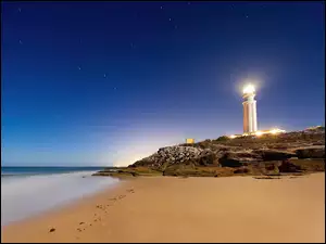 Morze, Morska, Plaża, Latarnia