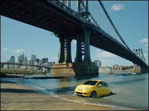 Fiat 500, Panorama, Most, Miasta, Woda