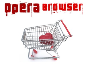koszyk, serce, wózek, Opera