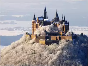 Zima, Niemcy, Zamek, Burg Hohenzollern