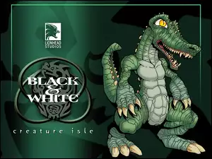 logo, Creature Isle, krokodyl