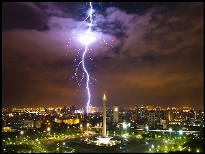 Błyskawica, Indonezja, Merdeka Square, Jakarta