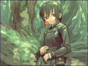 las, Kino No Tabi, kwiatek, osoba