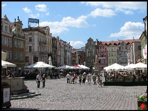 Poznań, Kamienice, Rynek, Ludzie