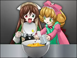 Rozen Maiden, gotowanie, dziewczyny, miska