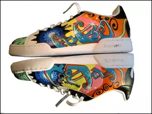 Reebok, Malowane, Adidasy, Buty, Graffiti