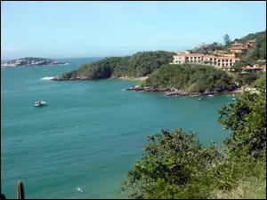 Brazylia, Morze, Brzegi, Zalesione, Domy