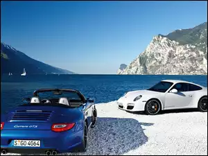 Porsche Carrera GT, Niebieski, Biały