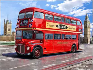 Autobus, Londyn, Most, Big Ben