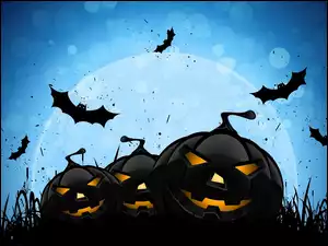 Halloween, Dynie, Nietoperze