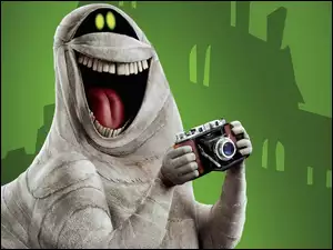 Fotograficzny, Halloween, Potwór, Uśmiechnięty, Aparat