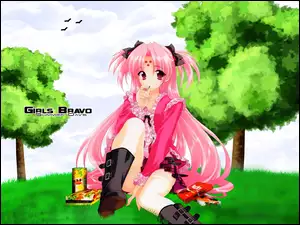 Girls Bravo, drzewo, kobieta, ptaki