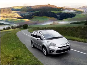 Droga, Lasy, Citroen, Mgła, Picasso, Góry