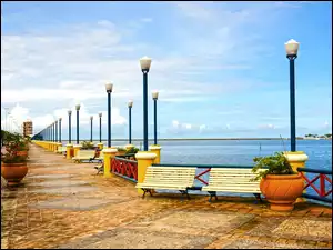 Ławki, Promenada, Lampy