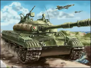 IS-8, Czołg, Kurz, Droga, Samoloty