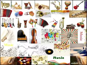 Klucze, Nuty, Różne, Napisy, Instrumenty, Muzyczne