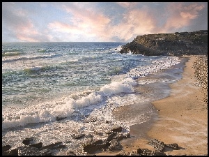 Plaża, Morze, Fale