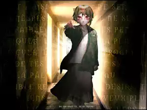 krótkie włosy, Serial Experiments Lain, długa spódnica