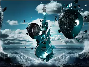 Skały, Gitara, Morze