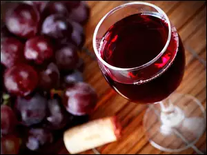 Winogrona, Wino, Kieliszek, Czerwone