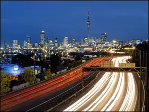 Nocą, Panorama, Auckland