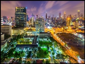 Tajlandia, Noc, Bangkok, Miasto