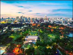 Tajlandia, Park, Bangkok, Miasto
