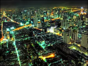 Tajlandia, Noc, Bangkok, Miasto