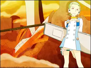 Eureka 7, kamienie, dziewczyna, ogrodzenie