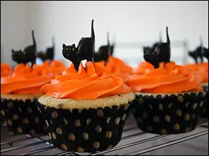 Babeczki, Koty, Halloweenowe, Czarne