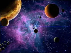Galaktyka, Kosmos, Gwiazda, Fantasy, Planety
