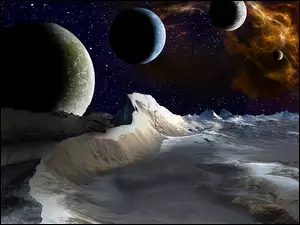 Fantasy, Kosmos, Galaktyka, Planety, Gwiazdy
