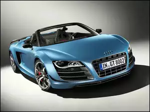 R8, Samochód, Cabrio, Niebieski, Audi