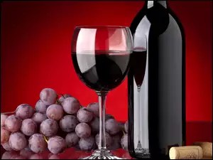 Kieliszek, Winogrono, Czerwone, Korki, Wino, Butelka
