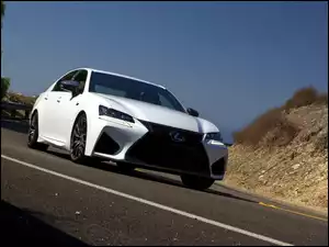 Biały, Droga, Lexus, GS