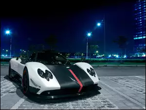 Pagani, Miasto, Czarno, Nocą, Biały, Zonda