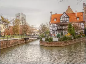 Gdańsk, HDR, Budynki, Rzeka