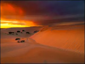 Wydmy, Zachód Słońca, Eucla, Australia