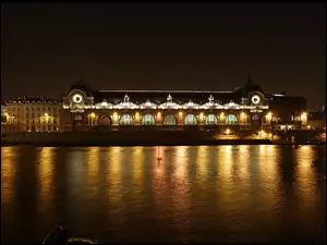 Francja, Swiatła, Zabytek, Noc, Musee d