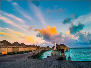 Hotel, Lato, Molo, Morze, Domki