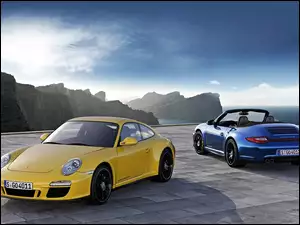 GTS, Żołty, Porsche, Niebieski, Carrera