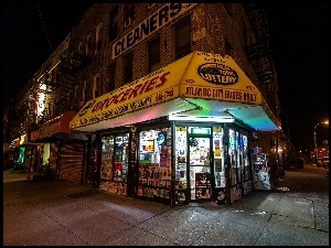 Ulica, Nowy Jork, Noc, Brooklyn
