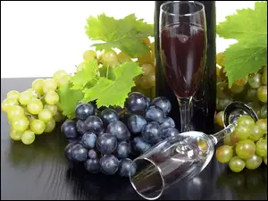 Kieliszki, Winogrona, Listki