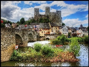 Kamienny, Zamek, Fragment, Runkel, Most, Miasteczka, Rzeka
