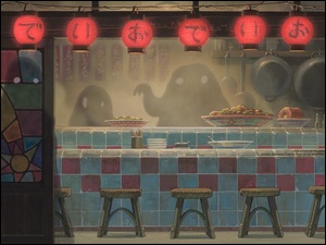 krzesła, Spirited Away, lampy